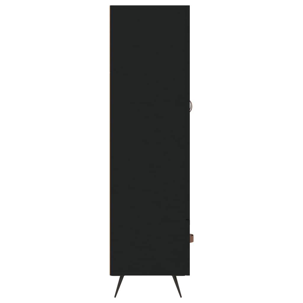 fekete szerelt fa magasszekrény 69,5 x 31 x 115 cm