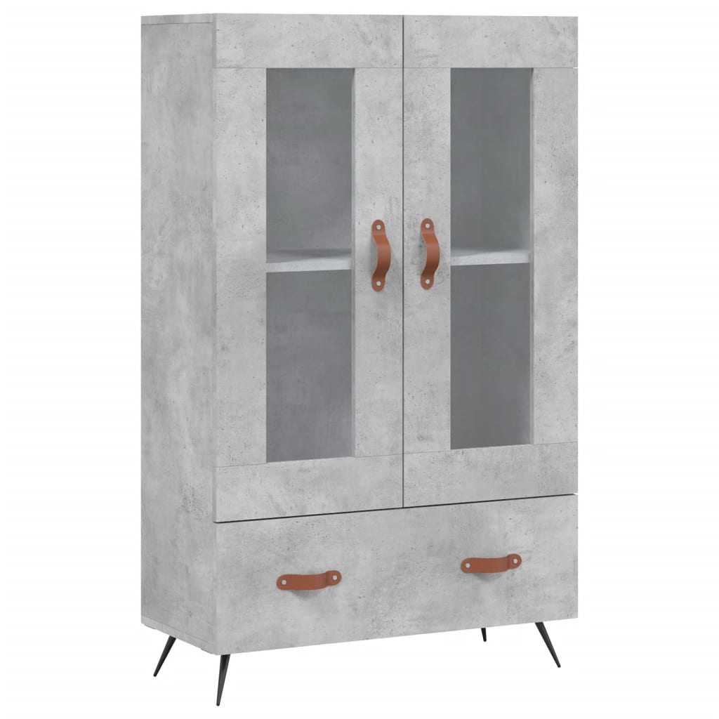betonszürke szerelt fa magasszekrény 69,5 x 31 x 115 cm