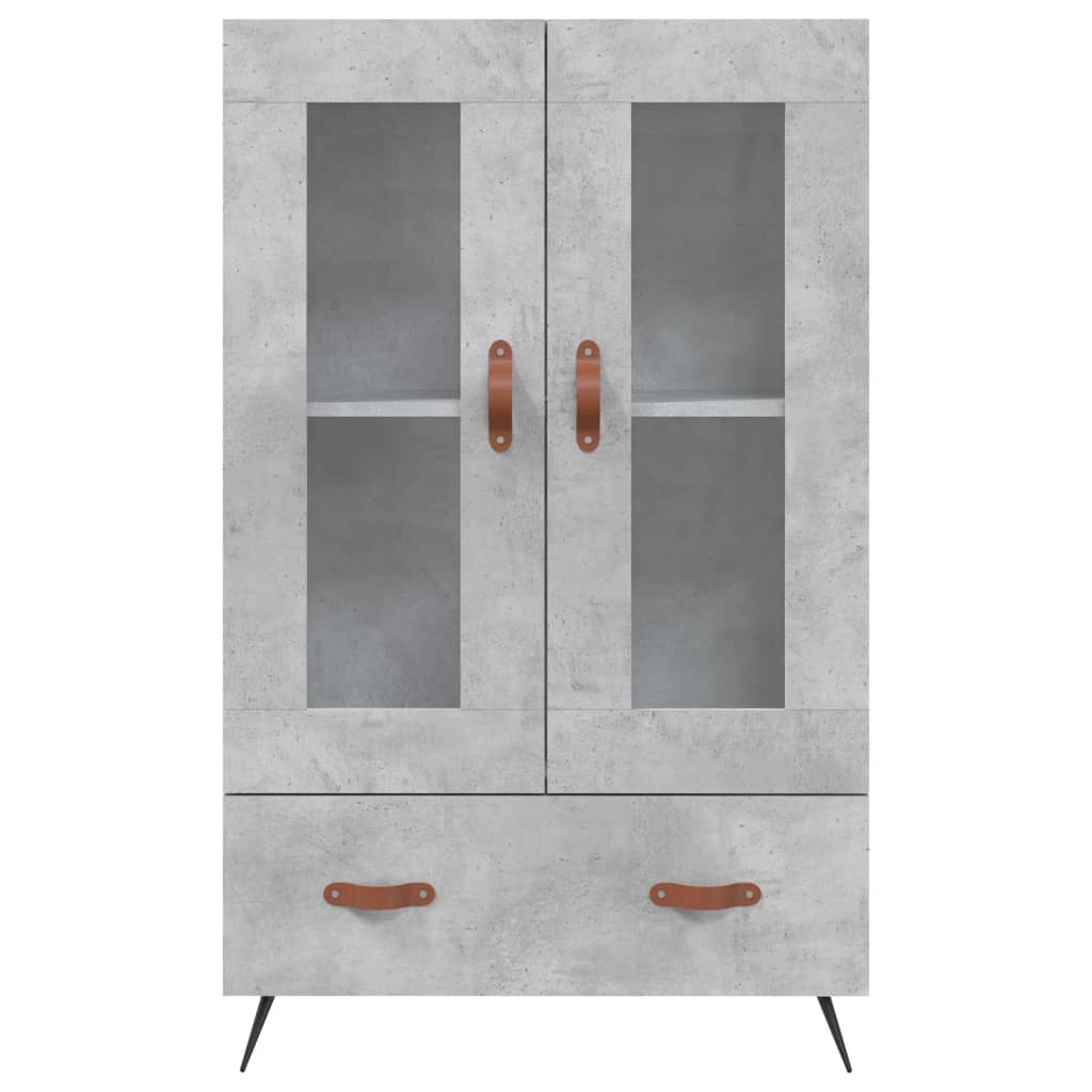 betonszürke szerelt fa magasszekrény 69,5 x 31 x 115 cm
