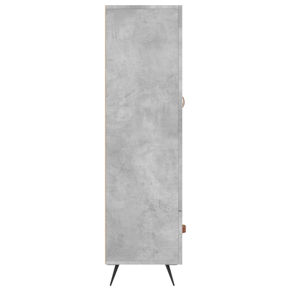 betonszürke szerelt fa magasszekrény 69,5 x 31 x 115 cm