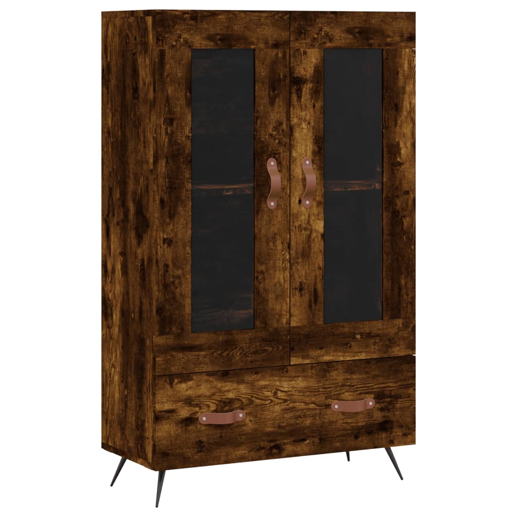 füstös tölgy színű szerelt fa magasszekrény 69,5 x 31 x 115 cm
