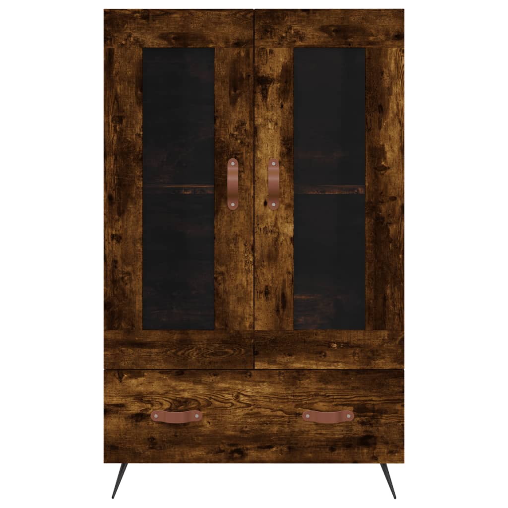 füstös tölgy színű szerelt fa magasszekrény 69,5 x 31 x 115 cm