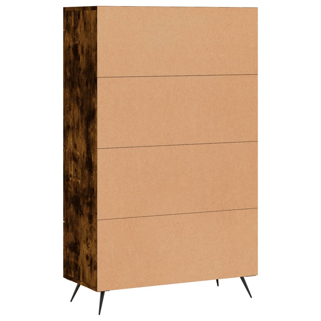 füstös tölgy színű szerelt fa magasszekrény 69,5 x 31 x 115 cm