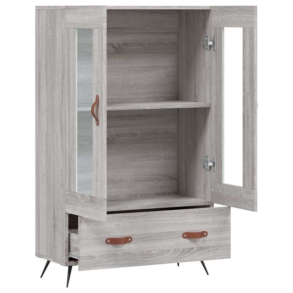szürke sonoma szerelt fa magasszekrény 69,5 x 31 x 115 cm