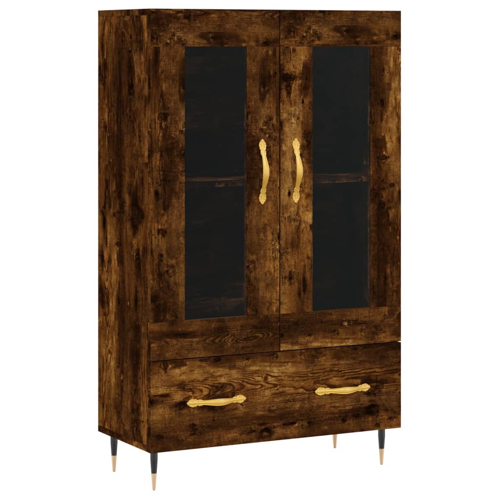 füstös tölgy színű szerelt fa magasszekrény 69,5 x 31 x 115 cm