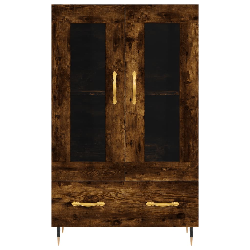 füstös tölgy színű szerelt fa magasszekrény 69,5 x 31 x 115 cm