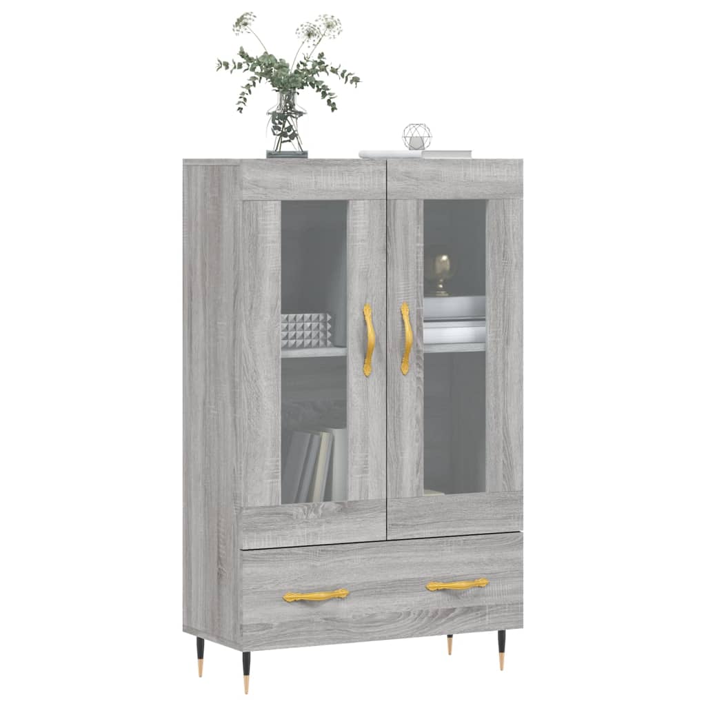 szürke sonoma szerelt fa magasszekrény 69,5 x 31 x 115 cm