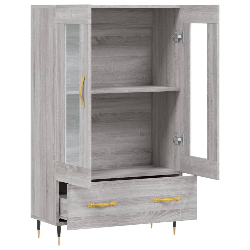 szürke sonoma szerelt fa magasszekrény 69,5 x 31 x 115 cm