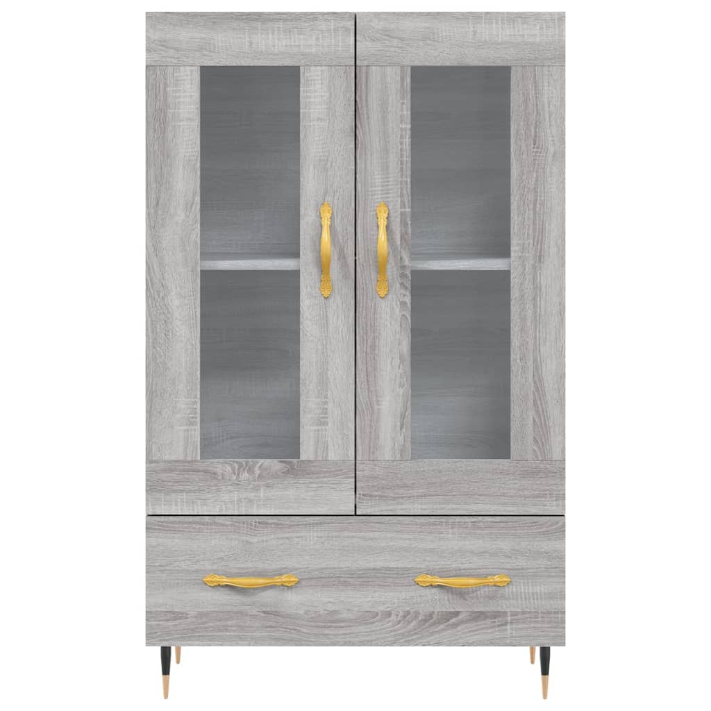 szürke sonoma szerelt fa magasszekrény 69,5 x 31 x 115 cm