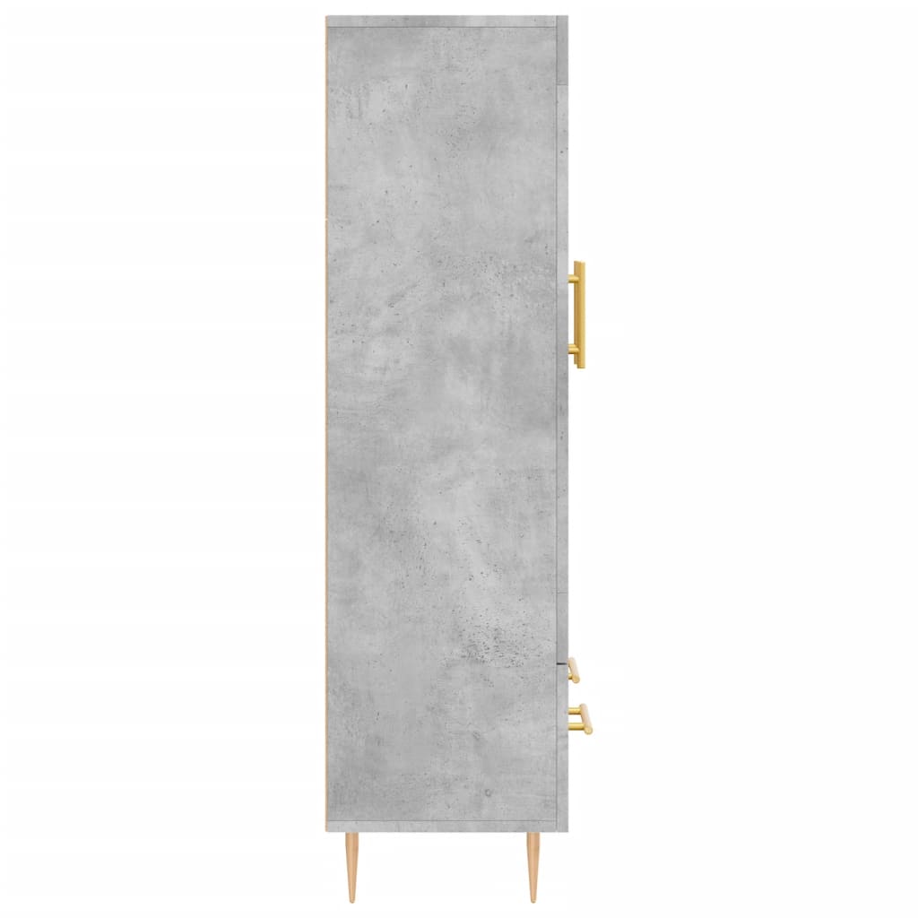 betonszürke szerelt fa magasszekrény 69,5 x 31 x 115 cm