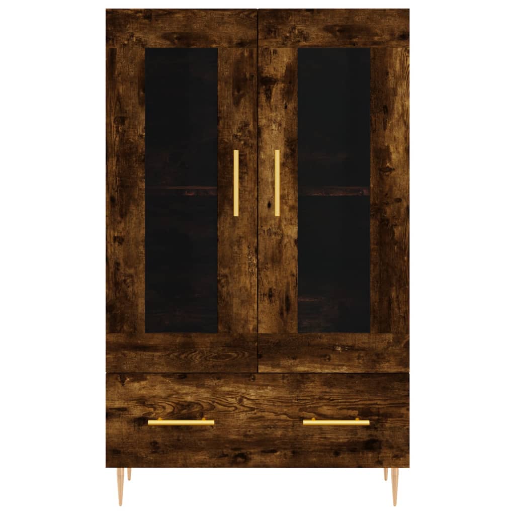 füstös tölgy színű szerelt fa magasszekrény 69,5 x 31 x 115 cm