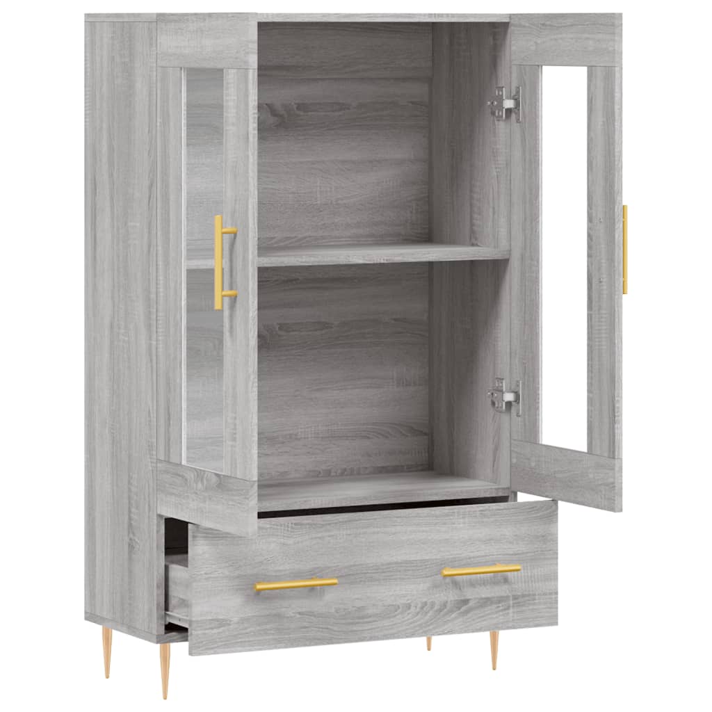 szürke sonoma szerelt fa magasszekrény 69,5 x 31 x 115 cm