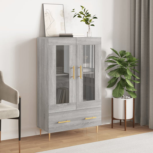 szürke sonoma szerelt fa magasszekrény 69,5 x 31 x 115 cm