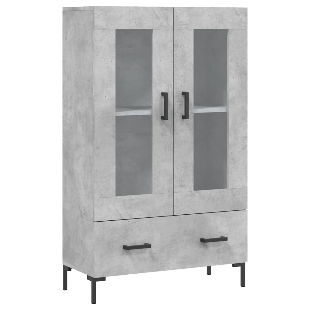 betonszürke szerelt fa magasszekrény 69,5 x 31 x 115 cm