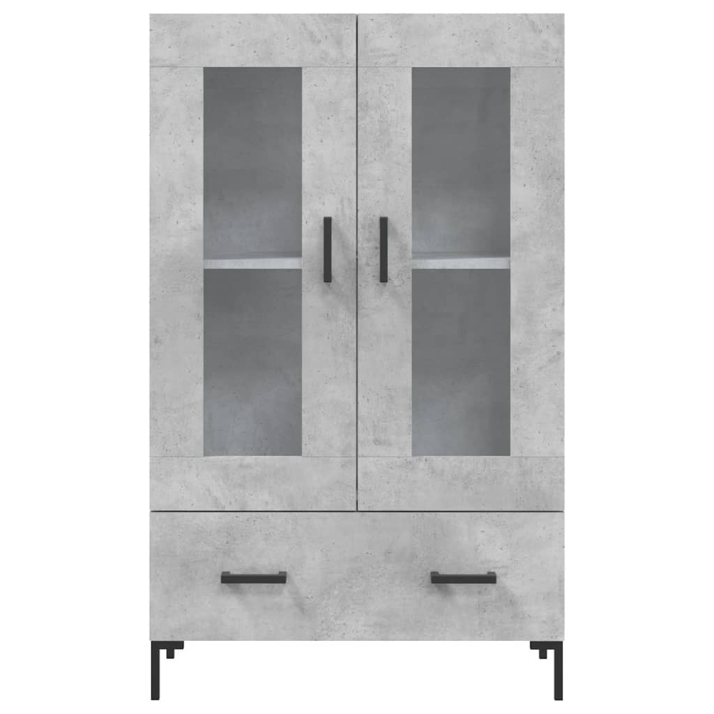 betonszürke szerelt fa magasszekrény 69,5 x 31 x 115 cm