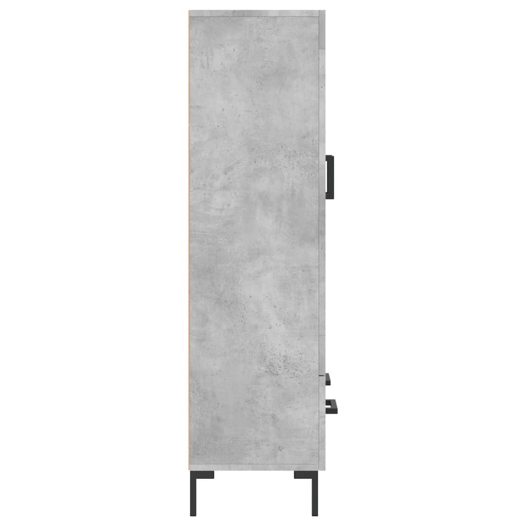 betonszürke szerelt fa magasszekrény 69,5 x 31 x 115 cm
