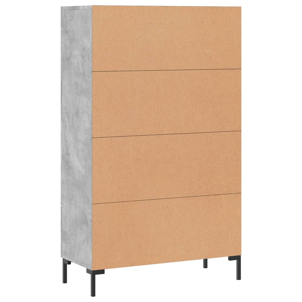 betonszürke szerelt fa magasszekrény 69,5 x 31 x 115 cm