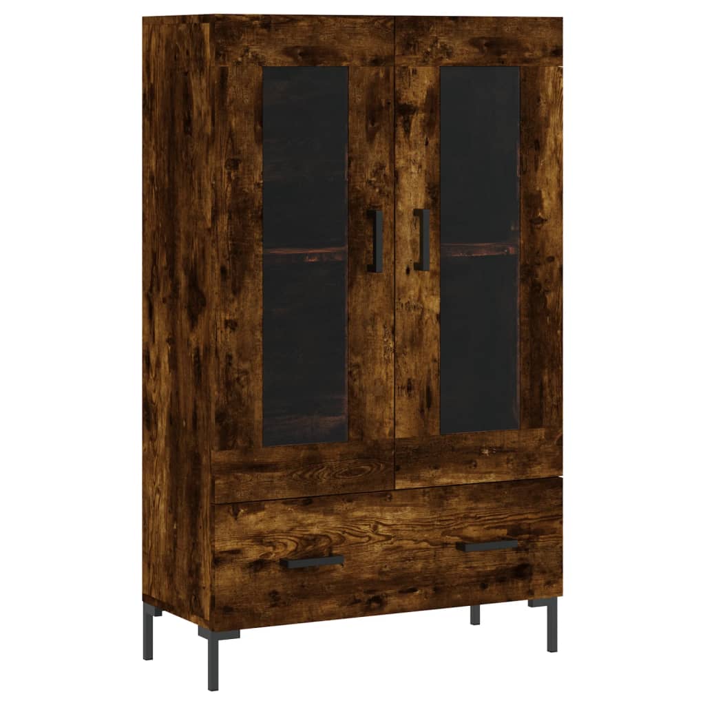 füstös tölgy színű szerelt fa magasszekrény 69,5 x 31 x 115 cm