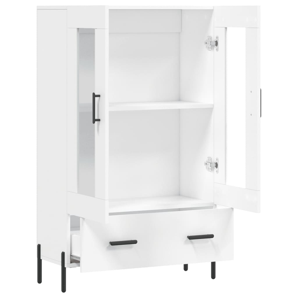 fehér szerelt fa magasszekrény 69,5 x 31 x 115 cm