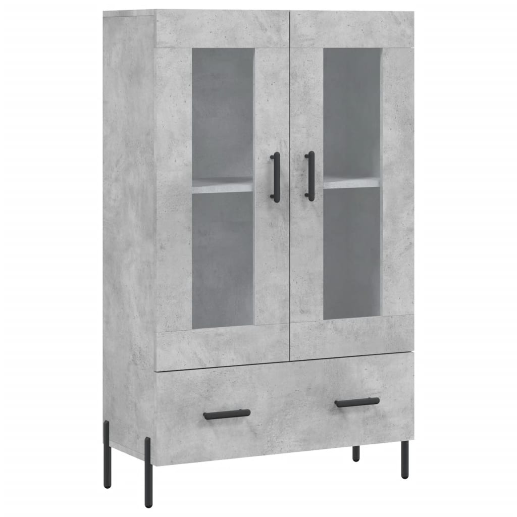 betonszürke szerelt fa magasszekrény 69,5 x 31 x 115 cm