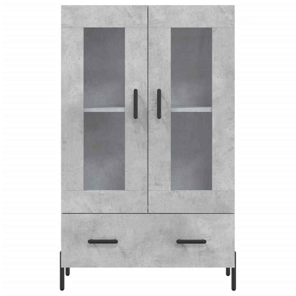 betonszürke szerelt fa magasszekrény 69,5 x 31 x 115 cm
