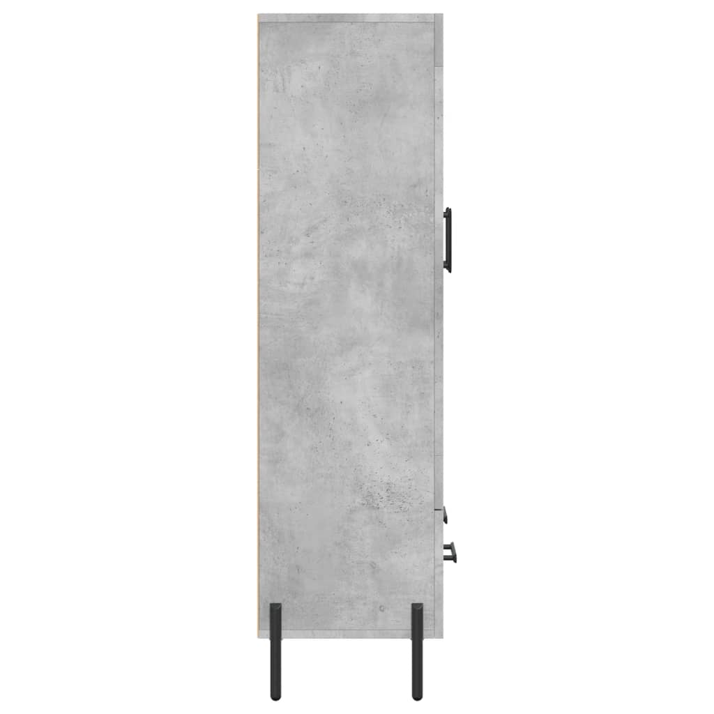 betonszürke szerelt fa magasszekrény 69,5 x 31 x 115 cm