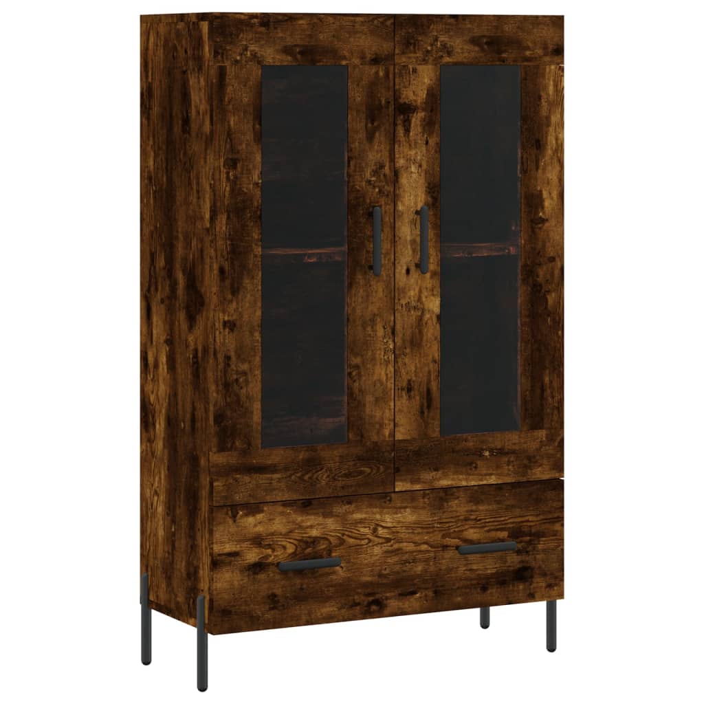 füstös tölgy színű szerelt fa magasszekrény 69,5 x 31 x 115 cm