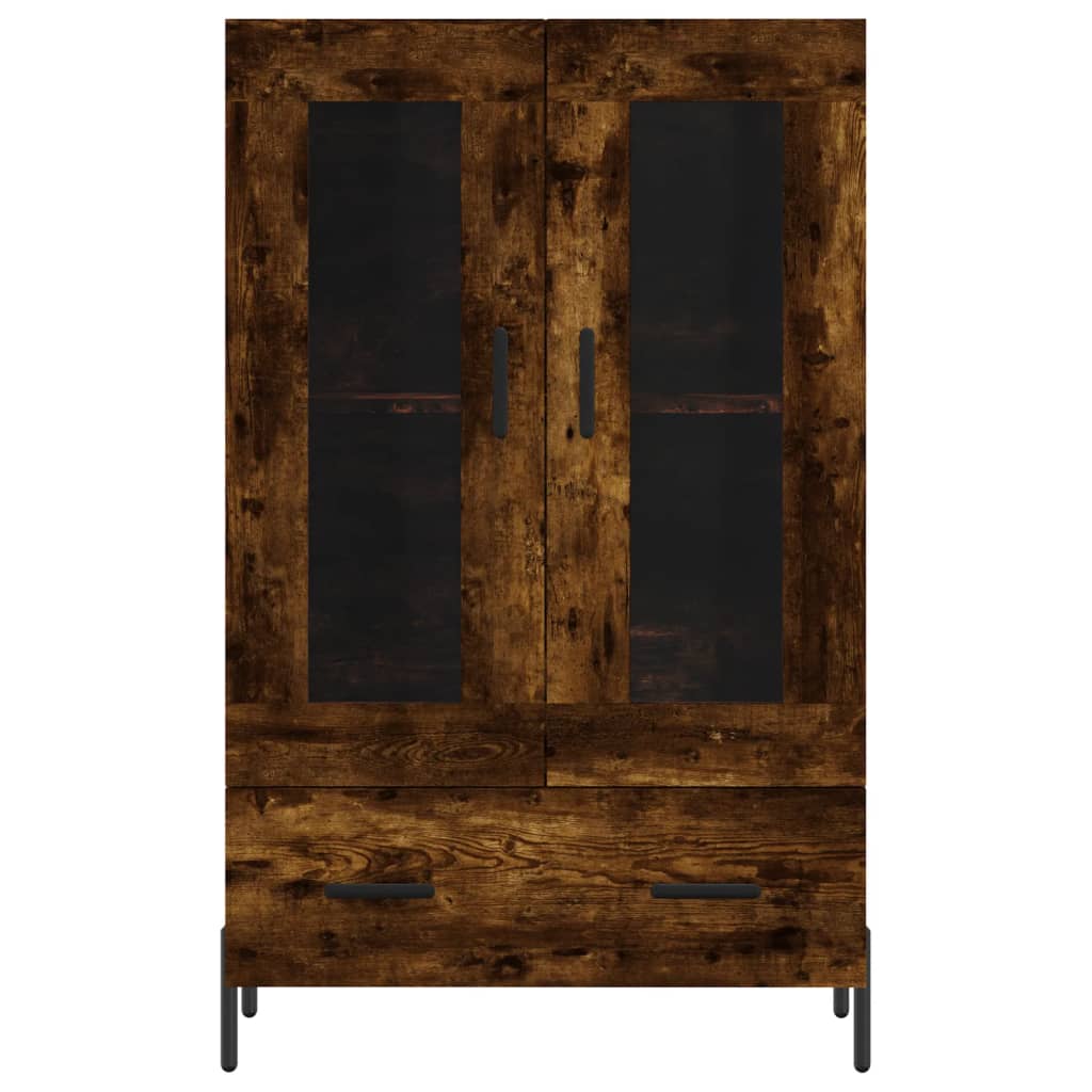 füstös tölgy színű szerelt fa magasszekrény 69,5 x 31 x 115 cm
