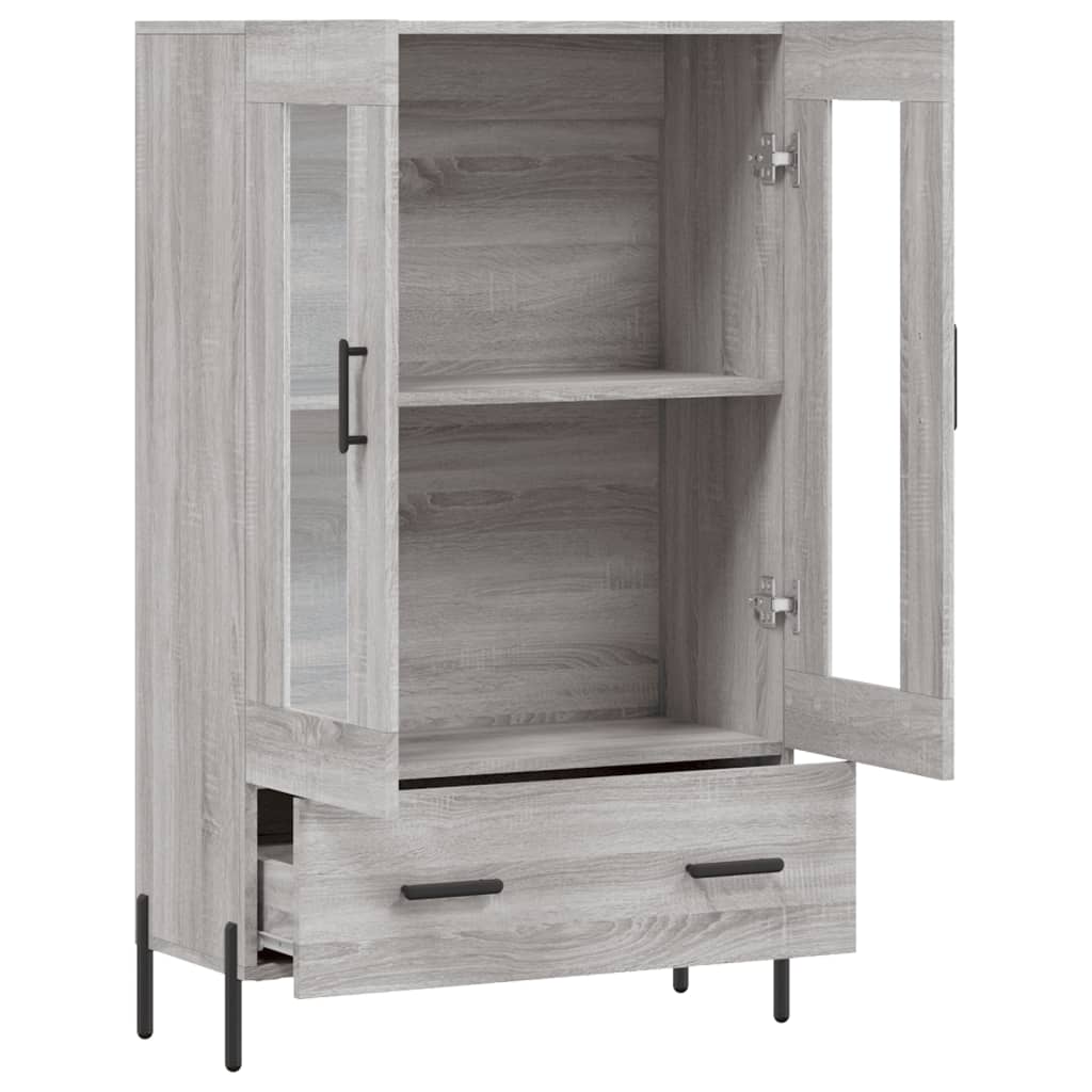 szürke sonoma szerelt fa magasszekrény 69,5 x 31 x 115 cm