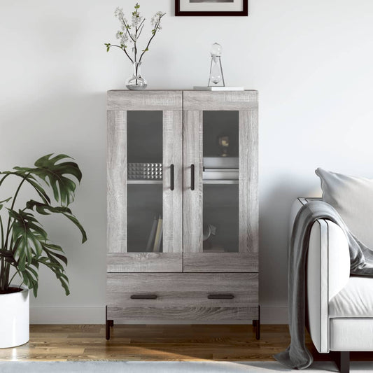 szürke sonoma szerelt fa magasszekrény 69,5 x 31 x 115 cm