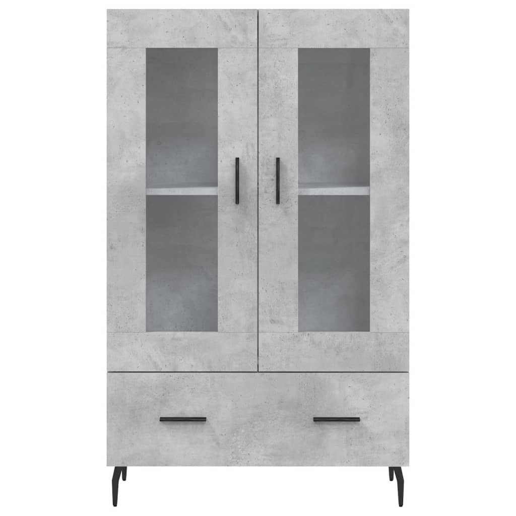 betonszürke szerelt fa magasszekrény 69,5 x 31 x 115 cm