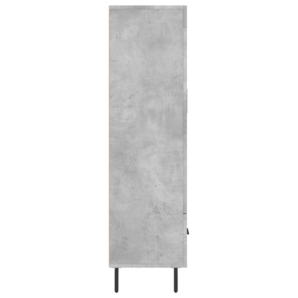 betonszürke szerelt fa magasszekrény 69,5 x 31 x 115 cm