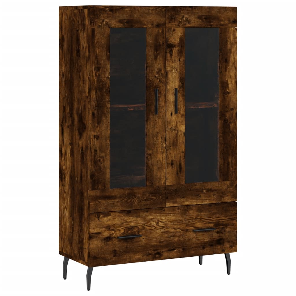 füstös tölgy színű szerelt fa magasszekrény 69,5 x 31 x 115 cm