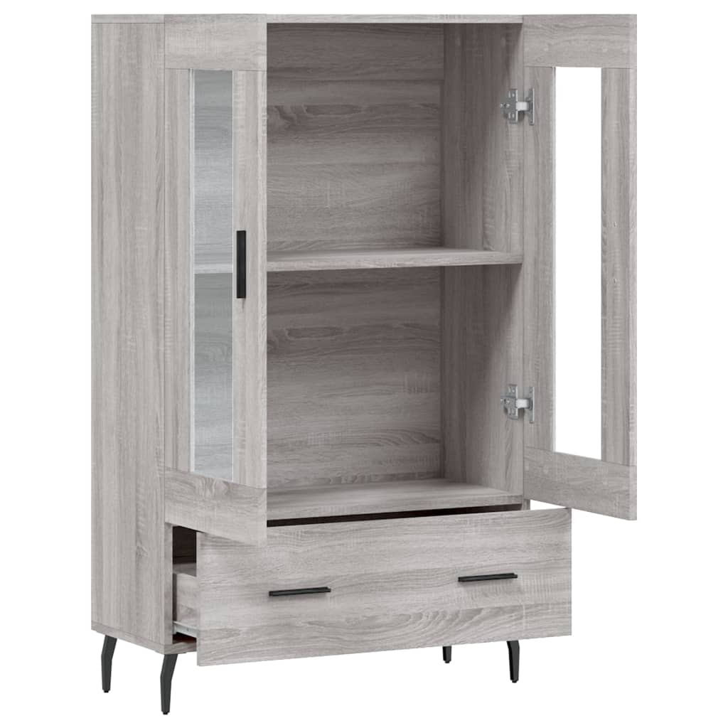 szürke sonoma szerelt fa magasszekrény 69,5 x 31 x 115 cm