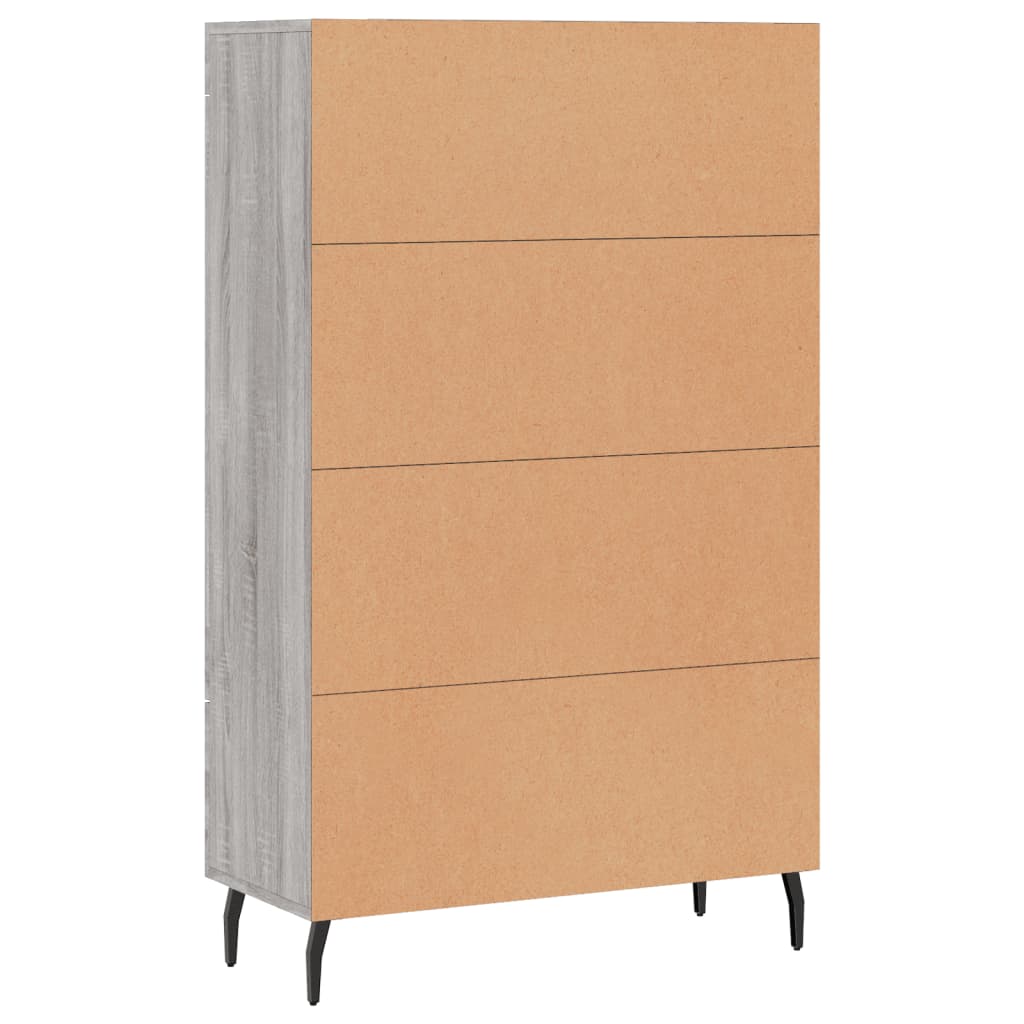 szürke sonoma szerelt fa magasszekrény 69,5 x 31 x 115 cm