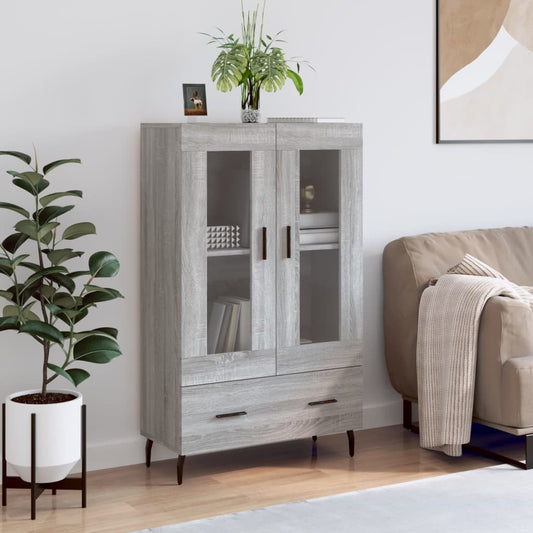 szürke sonoma szerelt fa magasszekrény 69,5 x 31 x 115 cm