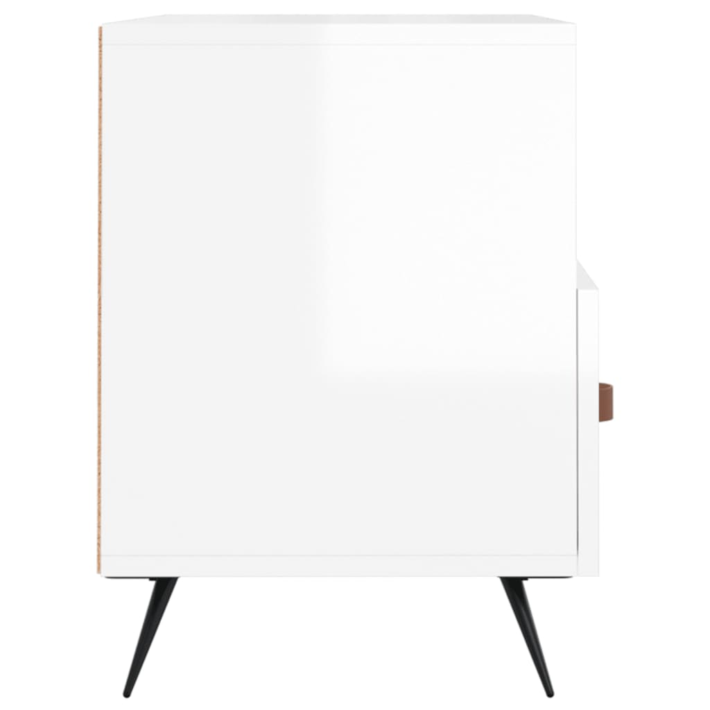 fehér magasfényű szerelt fa TV-szekrény 80x36x50 cm