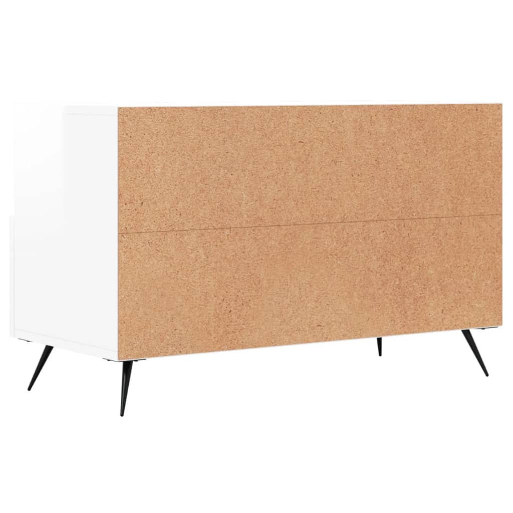fehér magasfényű szerelt fa TV-szekrény 80x36x50 cm
