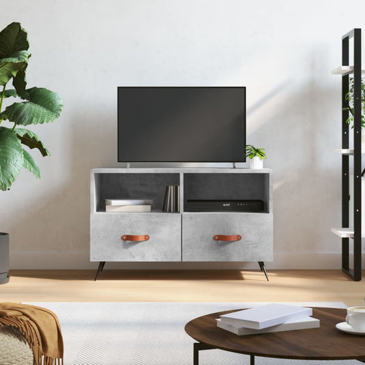 betonszürke szerelt fa TV-szekrény 80 x 36 x 50 cm