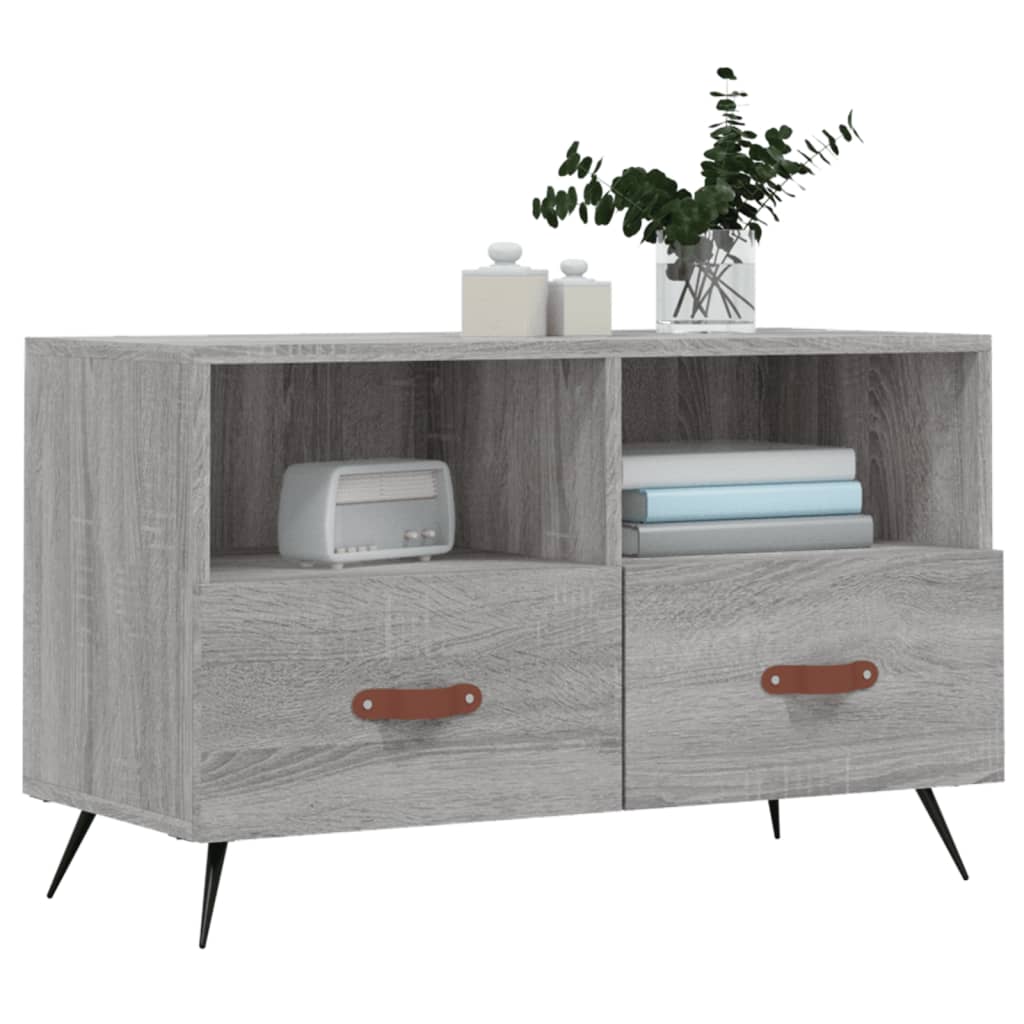 szürke sonoma színű szerelt fa TV-szekrény 80x36x50 cm