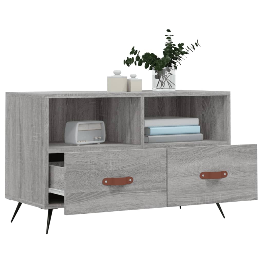 szürke sonoma színű szerelt fa TV-szekrény 80x36x50 cm