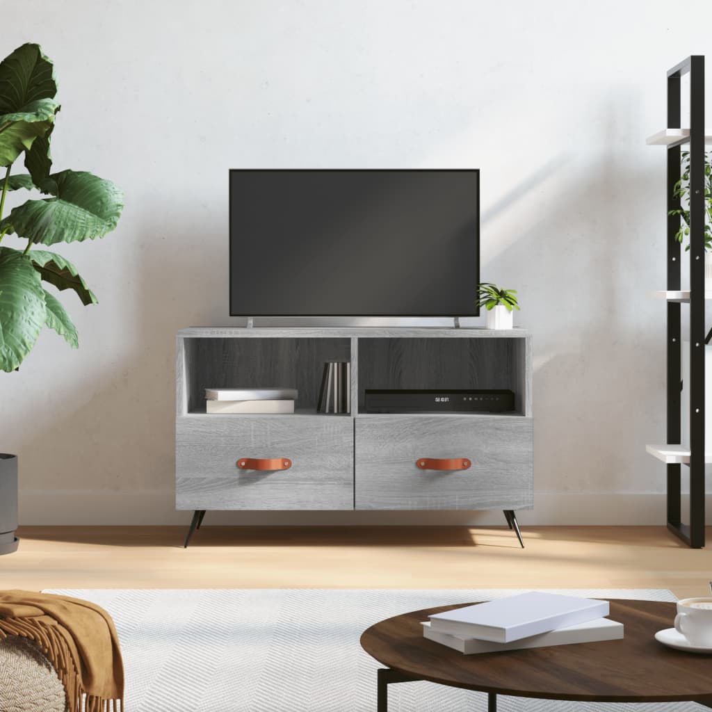 szürke sonoma színű szerelt fa TV-szekrény 80x36x50 cm