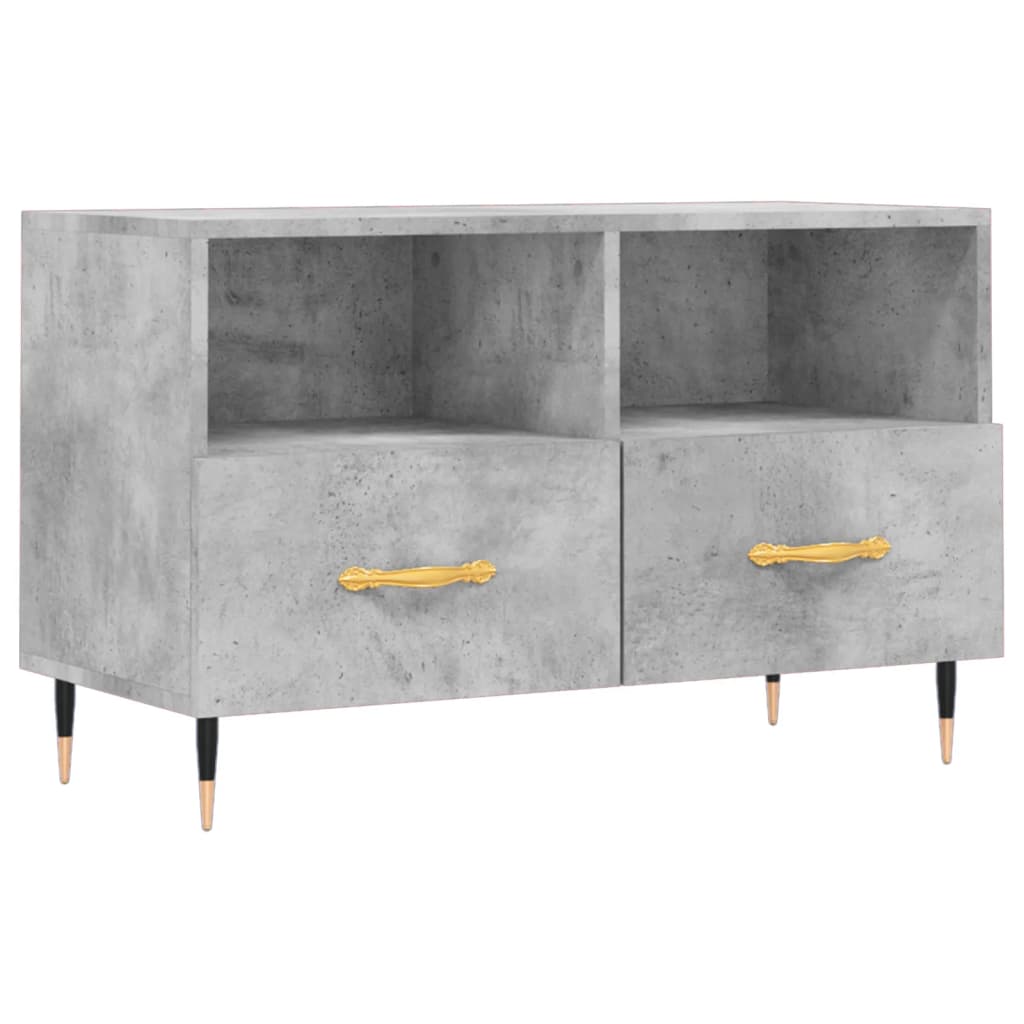 betonszürke szerelt fa TV-szekrény 80 x 36 x 50 cm