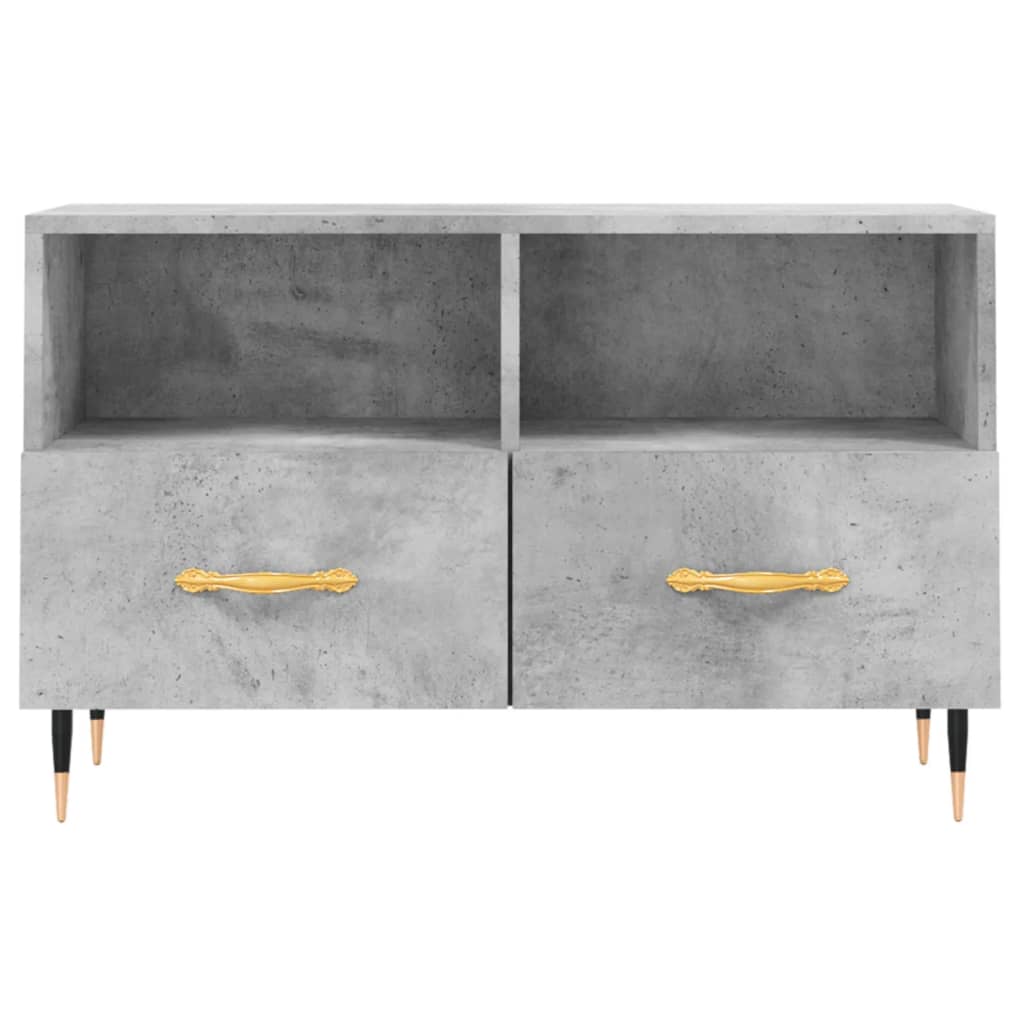 betonszürke szerelt fa TV-szekrény 80 x 36 x 50 cm