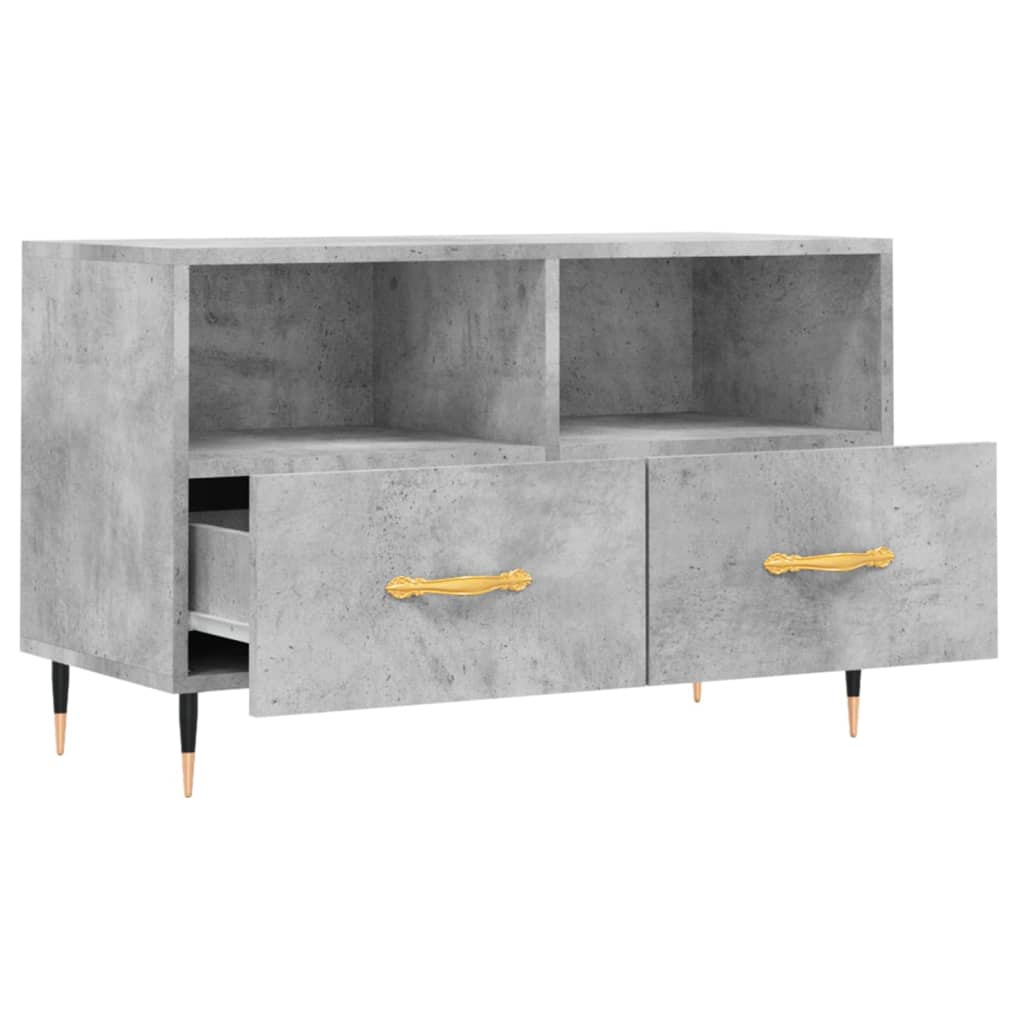 betonszürke szerelt fa TV-szekrény 80 x 36 x 50 cm