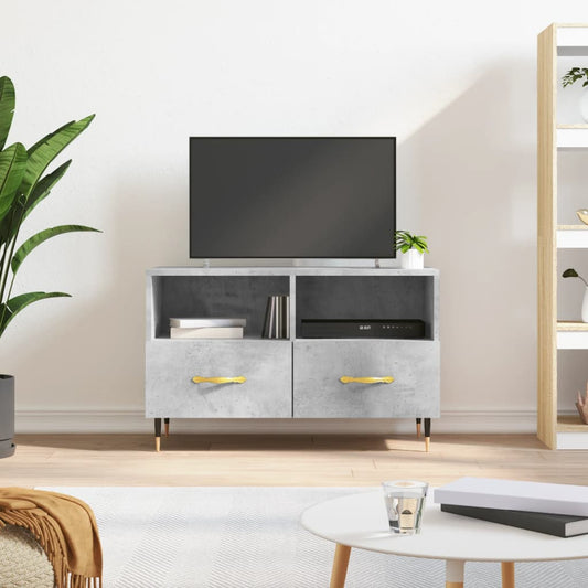 betonszürke szerelt fa TV-szekrény 80 x 36 x 50 cm
