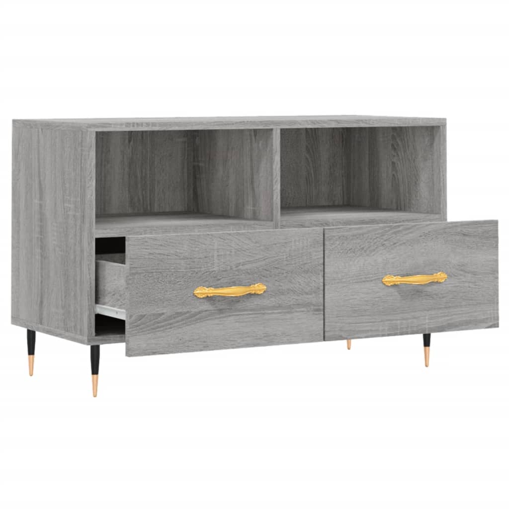 szürke sonoma színű szerelt fa TV-szekrény 80x36x50 cm