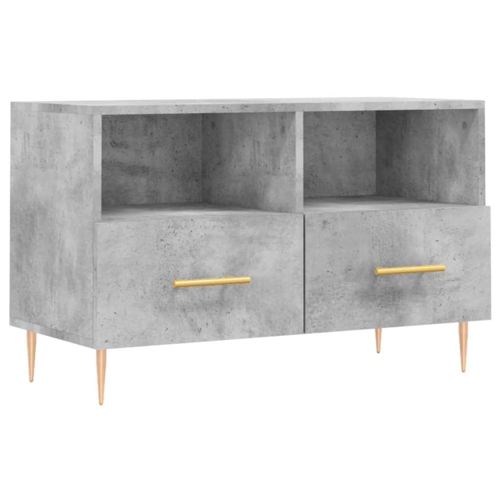 betonszürke szerelt fa TV-szekrény 80 x 36 x 50 cm