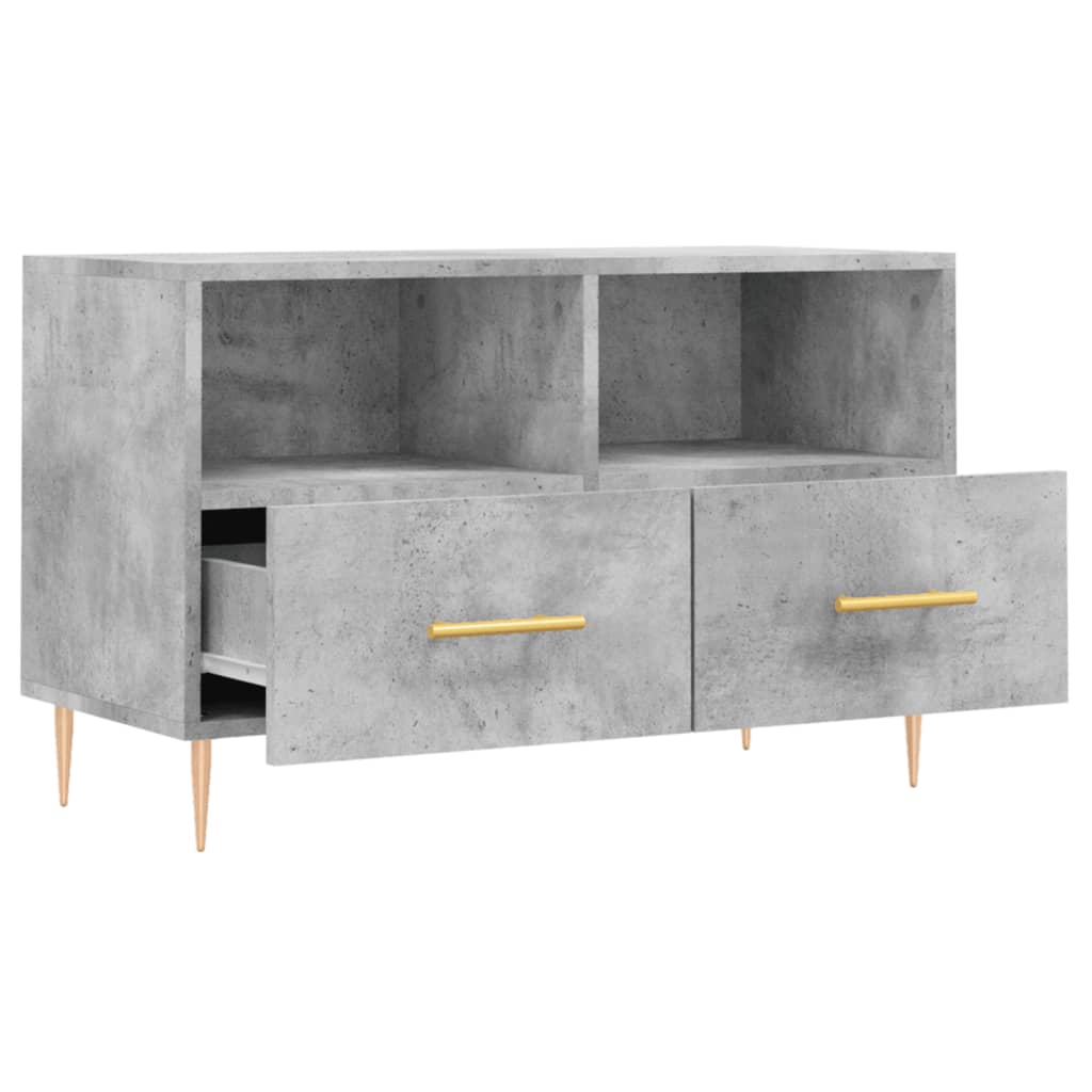 betonszürke szerelt fa TV-szekrény 80 x 36 x 50 cm