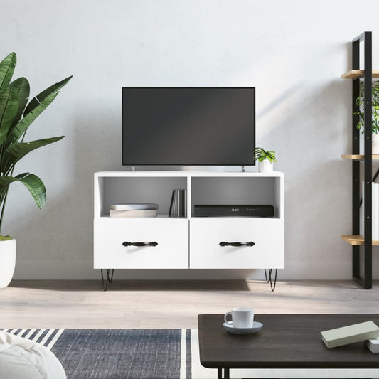 fehér szerelt fa TV-szekrény 80 x 36 x 50 cm